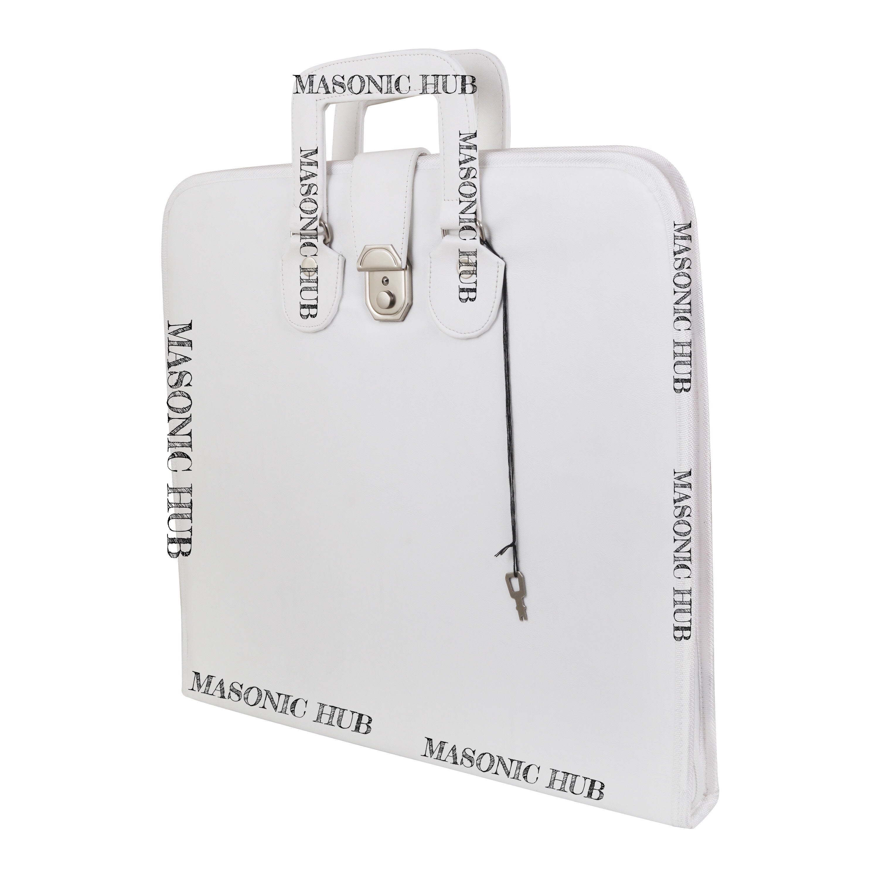 Masonic Regalia White Faux Leather Masonic Apron Soft Case with Handle Masonic Hub