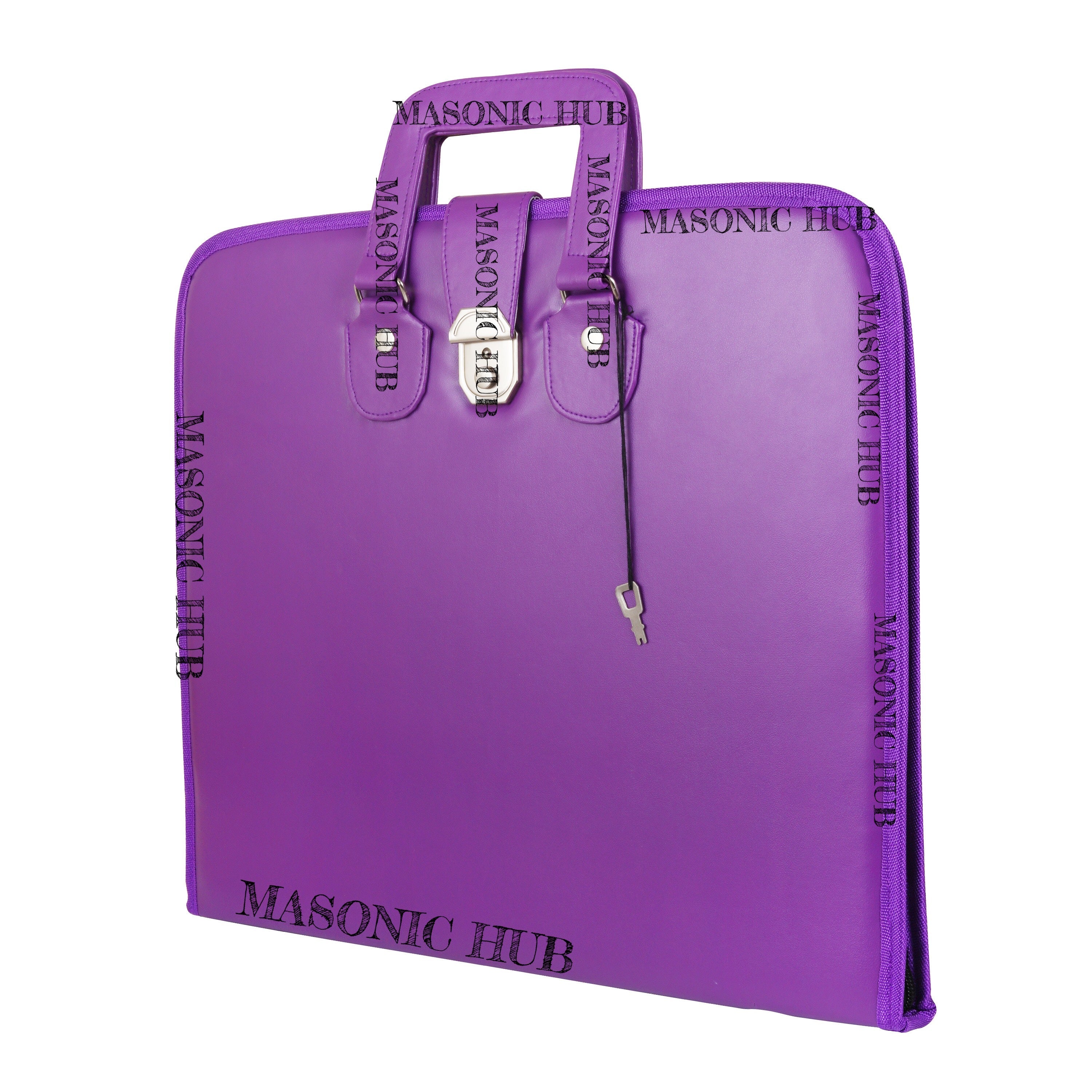 Masonic Regalia Purple Faux Leather Masonic Apron Soft Case with Handle Masonic Hub