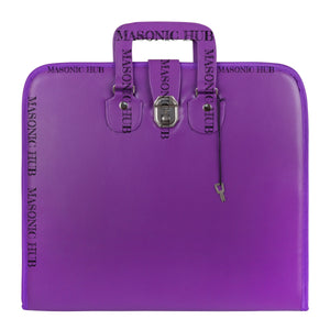 Masonic Regalia Purple Faux Leather Masonic Apron Soft Case with Handle Masonic Hub
