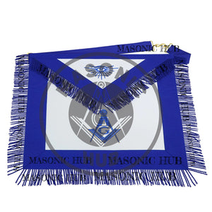 Masonic Regalia Apron – Master Mason Blue Lodge Apron with Embroidery & Fringe Masonic Hub