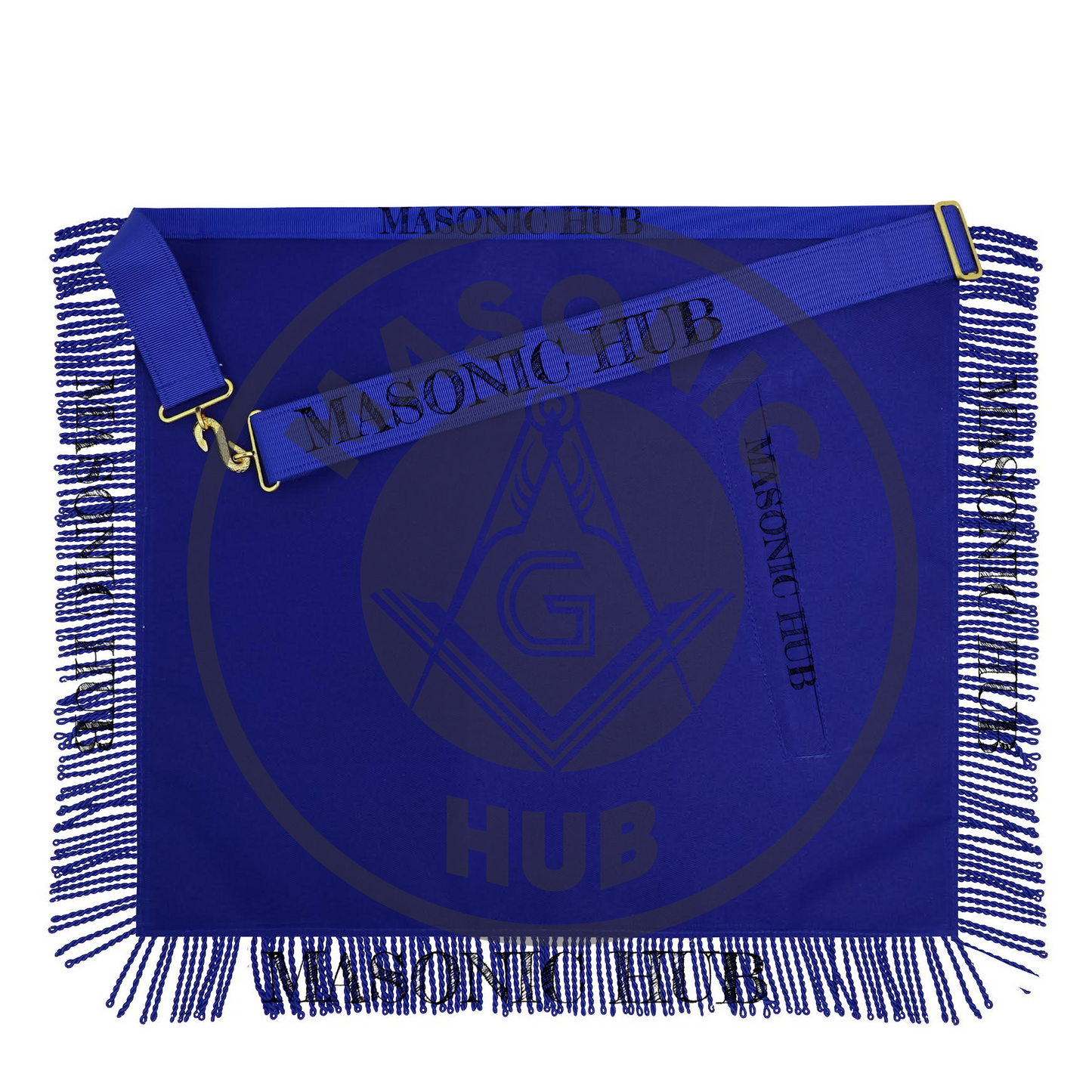 Masonic Past Master Apron Freemason Blue Lodge Regalia with Fringe & Embroidery