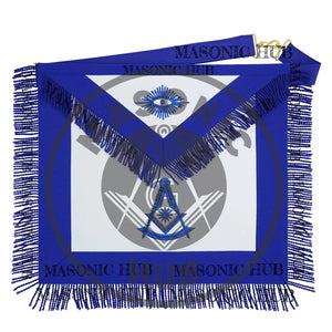 Masonic Past Master Apron Freemason Blue Lodge Regalia with Fringe & Embroidery Masonic Hub