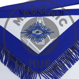 Masonic Past Master Apron – Embroidered with Metallic Silver Threads & Fringe Masonic Hub