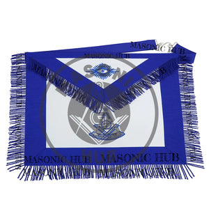 Masonic Past Master Apron – Embroidered with Metallic Silver Threads & Fringe Masonic Hub