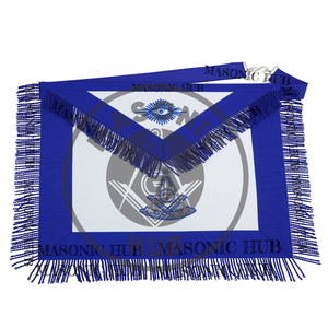 Masonic Past Master Apron – Embroidered with Metallic Silver Threads & Fringe Masonic Hub