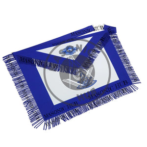 Masonic Past Master Apron – Embroidered with Metallic Silver Threads & Fringe Masonic Hub