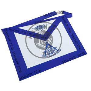 Masonic Past Master Apron – Embroidered with Metallic Silver Threads & Fringe Masonic Hub