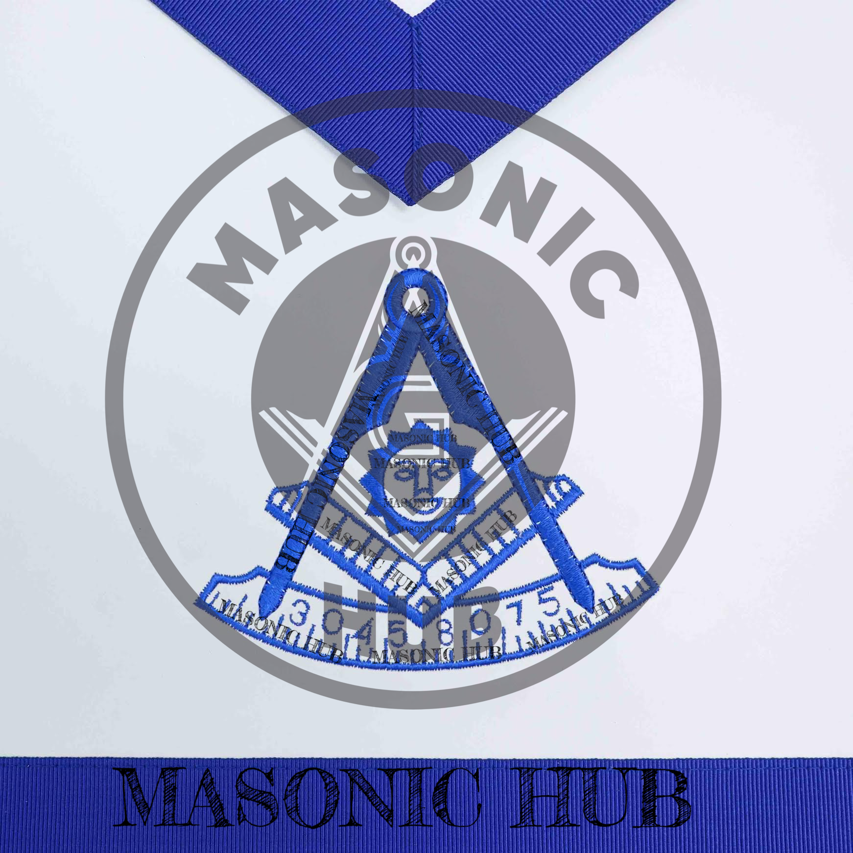 Masonic Past Master Apron – Embroidered with Metallic Silver Threads & Fringe
