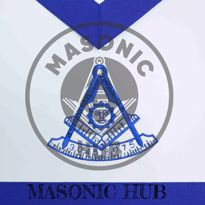 Masonic Past Master Apron – Embroidered with Metallic Silver Threads & Fringe Masonic Hub