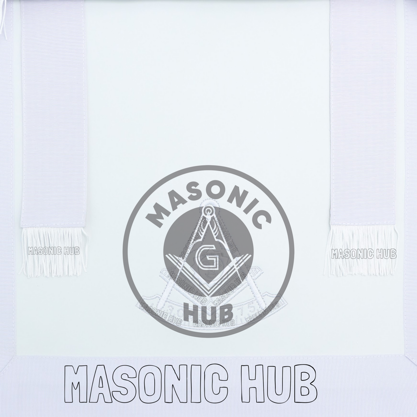 New Freemason Past Master Fringe Apron All White with Sun Emblem Embroidery