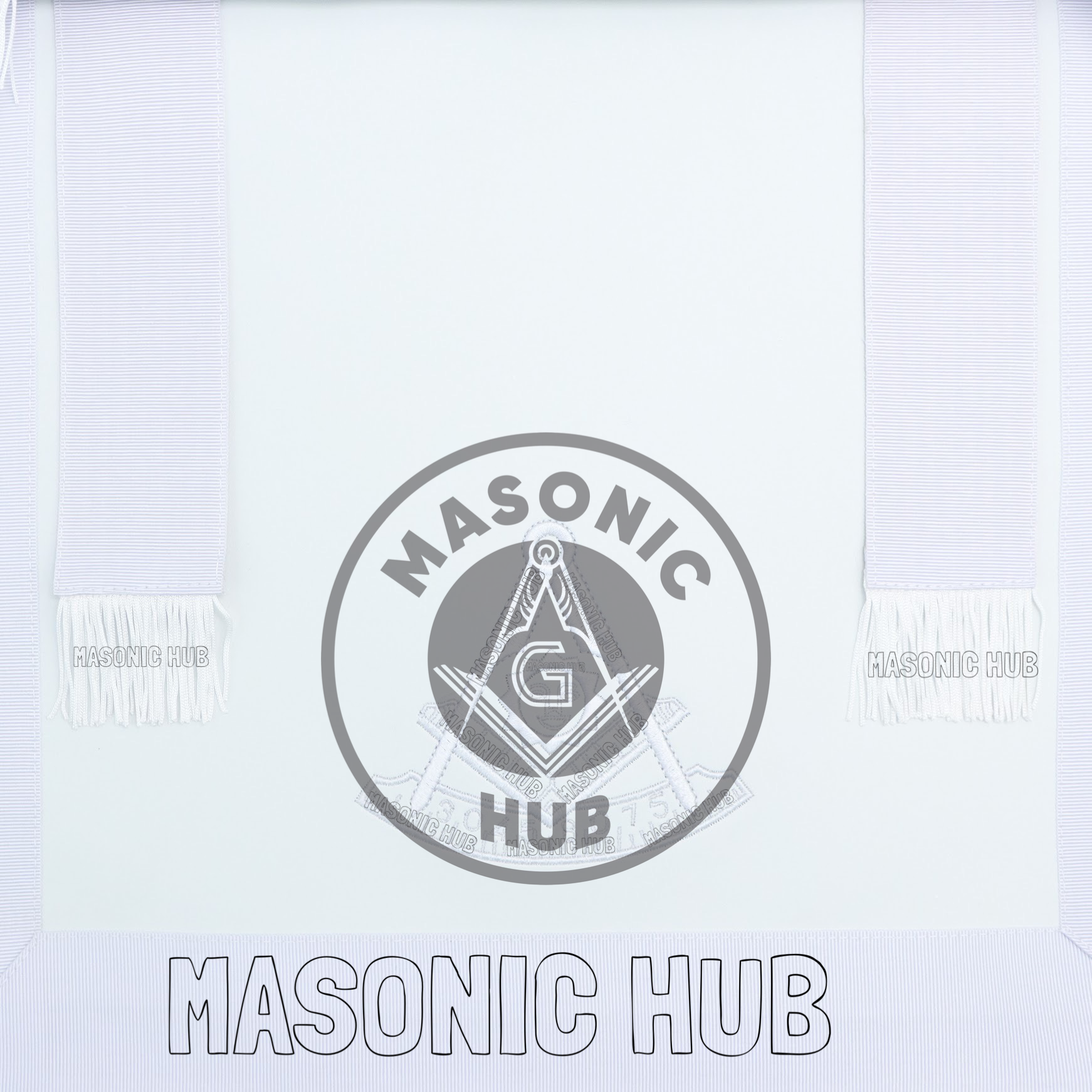 New Freemason Past Master Fringe Apron All White with Sun Emblem Embroidery