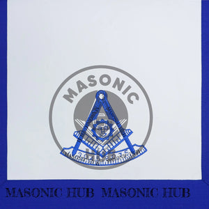 Past Master Masonic Apron – All Blue Sun Emblem with Embroidery & Fringe Regalia Masonic Hub