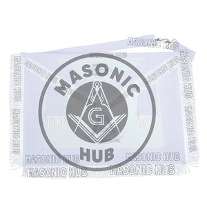 Masonic Past Master Apron – Freemason All White Fringe Regalia with Embroidery Masonic Hub