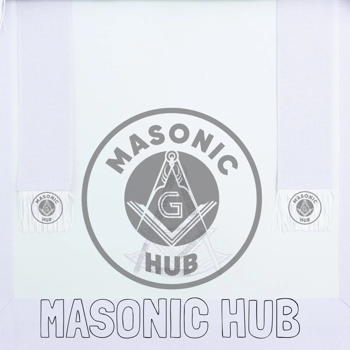 Masonic Past Master Apron – Freemason All White Fringe Regalia with Embroidery Masonic Hub