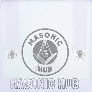 Masonic Past Master Apron – Freemason All White Fringe Regalia with Embroidery Masonic Hub
