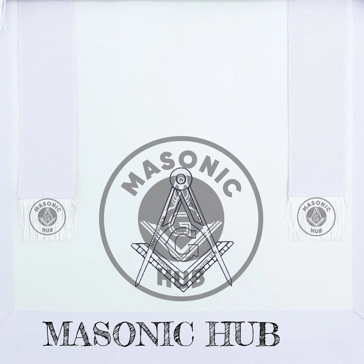 Masonic Regalia All White Master Mason Apron Blue Lodge With Embroidery- Fringe Masonic Hub