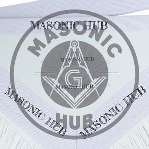 Master Mason Masonic Apron – All White Fringe Machine Embroidery All-Seeing Eye Masonic Hub