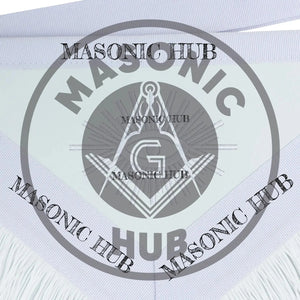 Master Mason Masonic Apron – All White Fringe Machine Embroidery All-Seeing Eye Masonic Hub