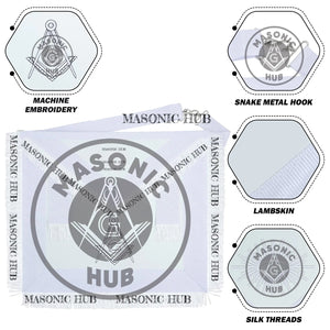 Masonic Regalia All White Master Mason Apron Blue Lodge With Embroidery- Fringe Masonic Hub