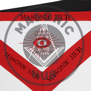 Scottish Rite Master Mason Apron – Red Lodge with All-Seeing Eye Compass Square Masonic Hub