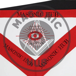 Scottish Rite Master Mason Apron – Red Lodge with All-Seeing Eye Compass Square Masonic Hub