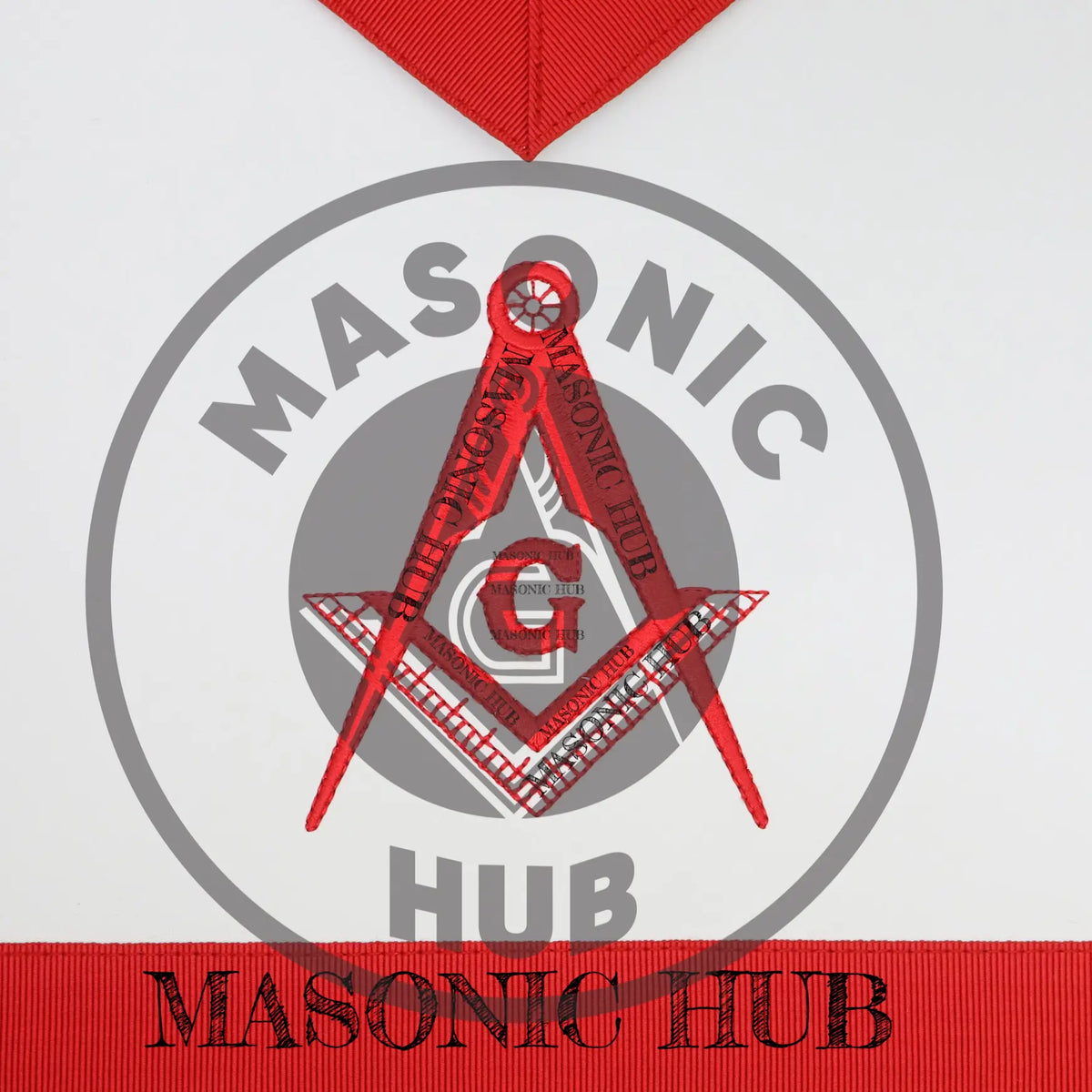 Scottish Rite Master Mason Apron – Red Lodge with All-Seeing Eye Compass Square Masonic Hub