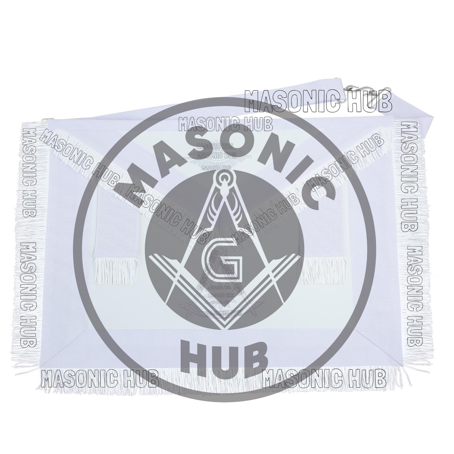 Masonic Past Master Apron – Compass & Quadrant with Sun Embroidered & Fringe