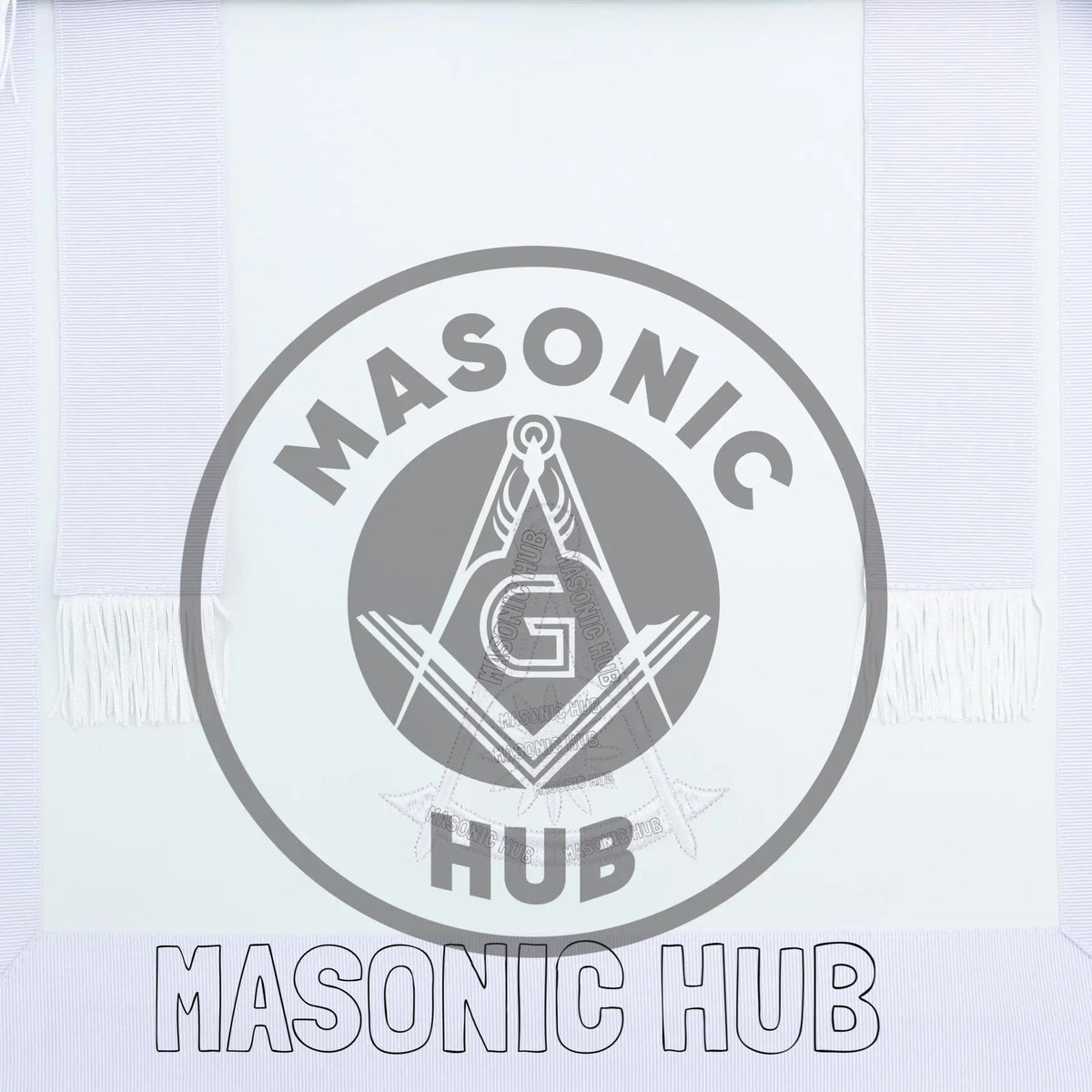 Masonic Past Master Apron – Compass & Quadrant with Sun Embroidered & Fringe Masonic Hub