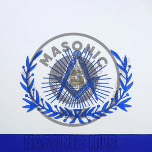 Master Mason Masonic Regalia Apron with Wreath Faux Leather, Machine Embroidered Masonic Hub