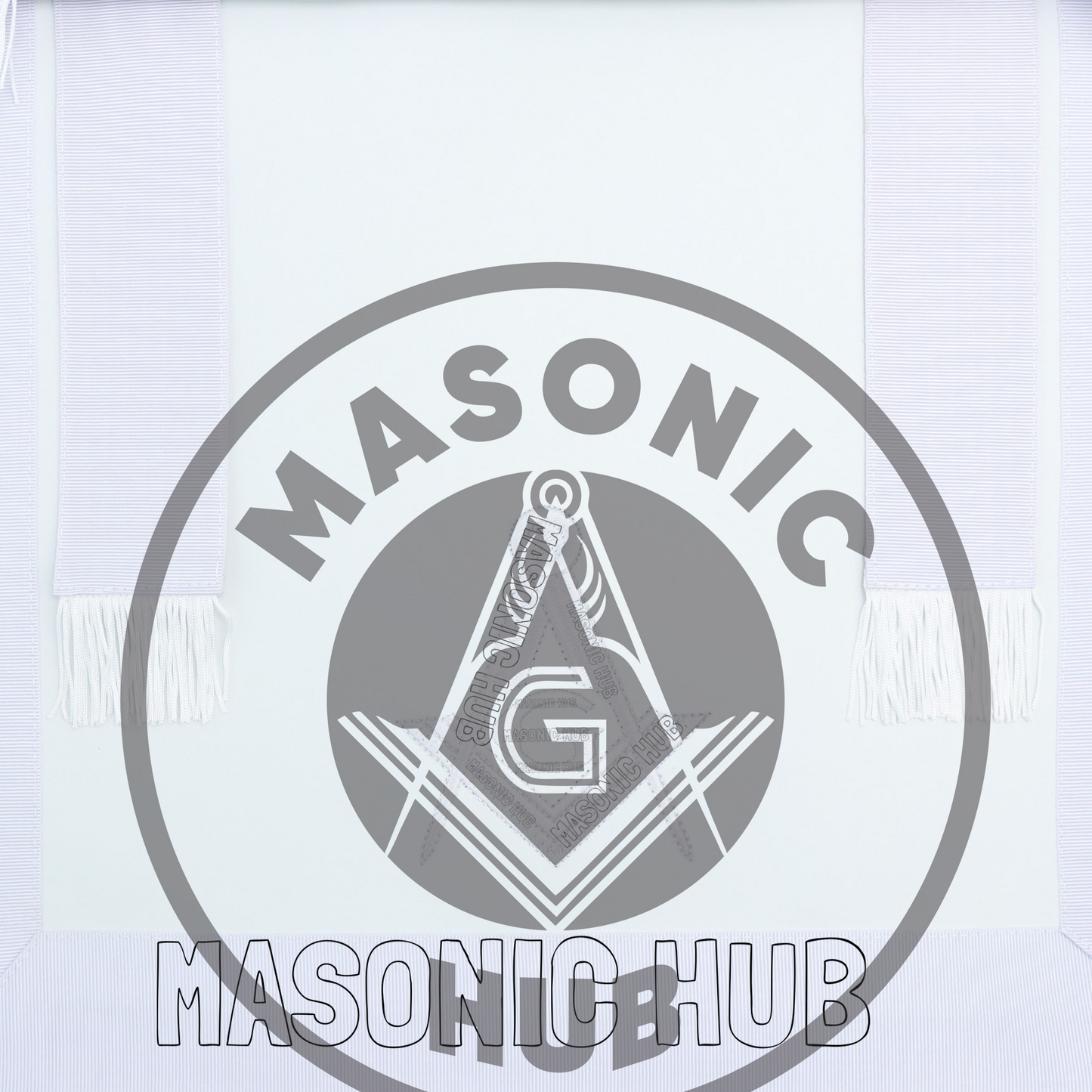 Master Mason Masonic Apron – All White Fringe Machine Embroidery All-Seeing Eye