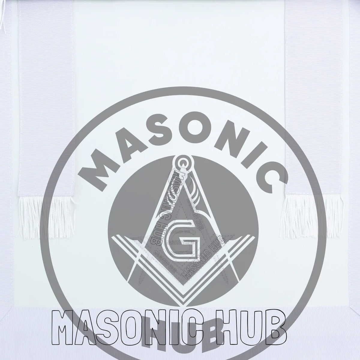 Master Mason Masonic Apron – All White Fringe Machine Embroidery All-Seeing Eye Masonic Hub