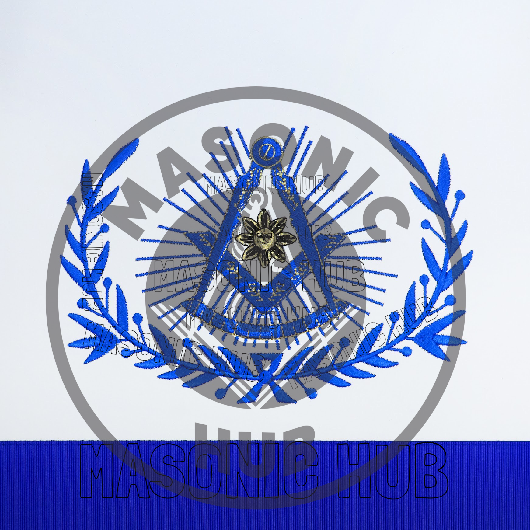 Past Master Masonic Regalia Apron with Wreath Faux Leather, Machine Embroidered Masonic Hub