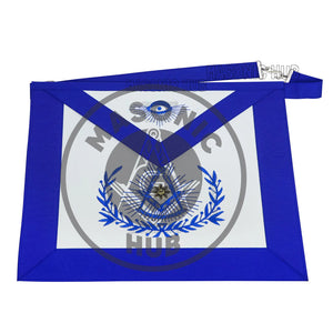 Past Master Masonic Regalia Apron with Wreath Faux Leather, Machine Embroidered Masonic Hub