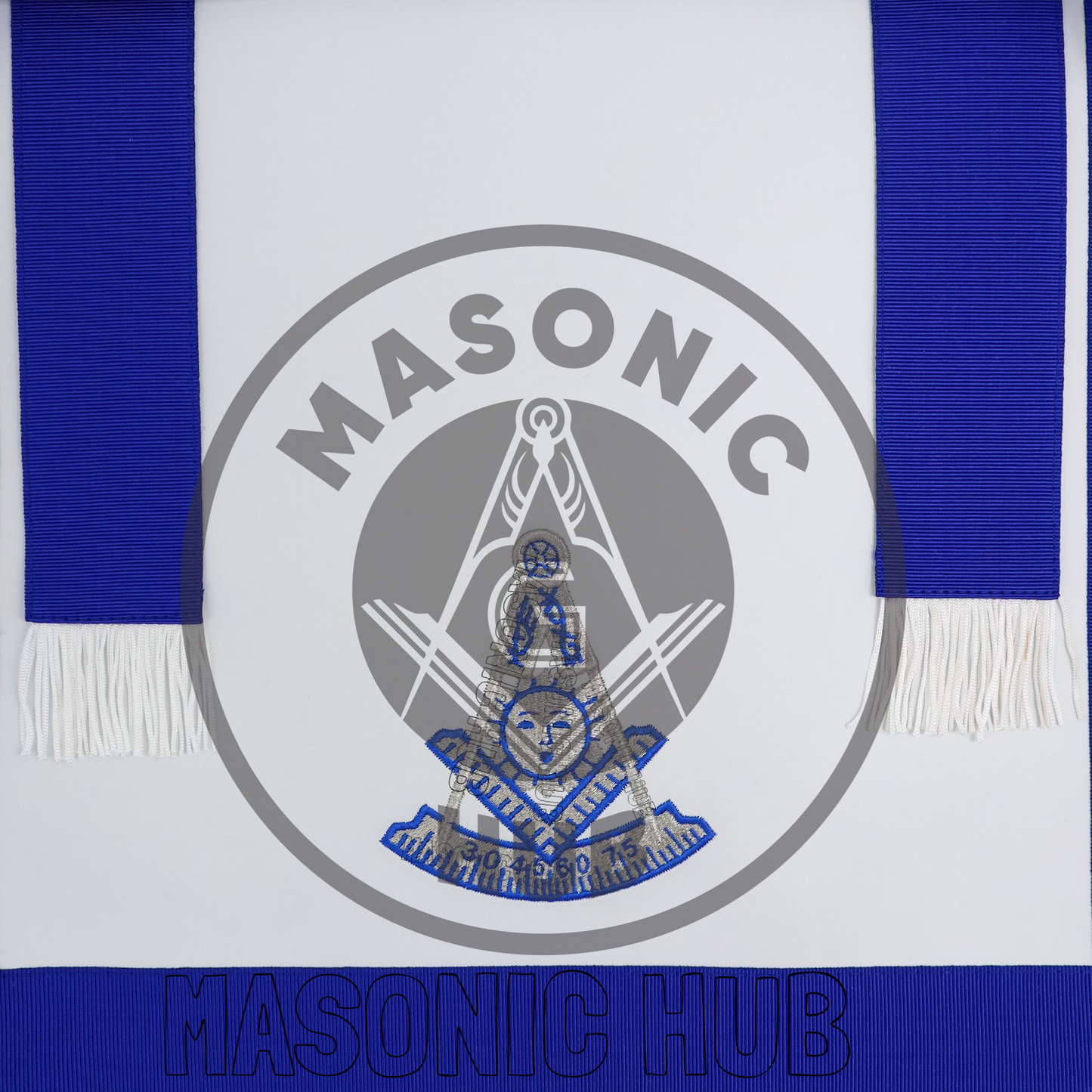 Masonic Past Master Apron – Embroidered with Metallic Silver Threads & Fringe