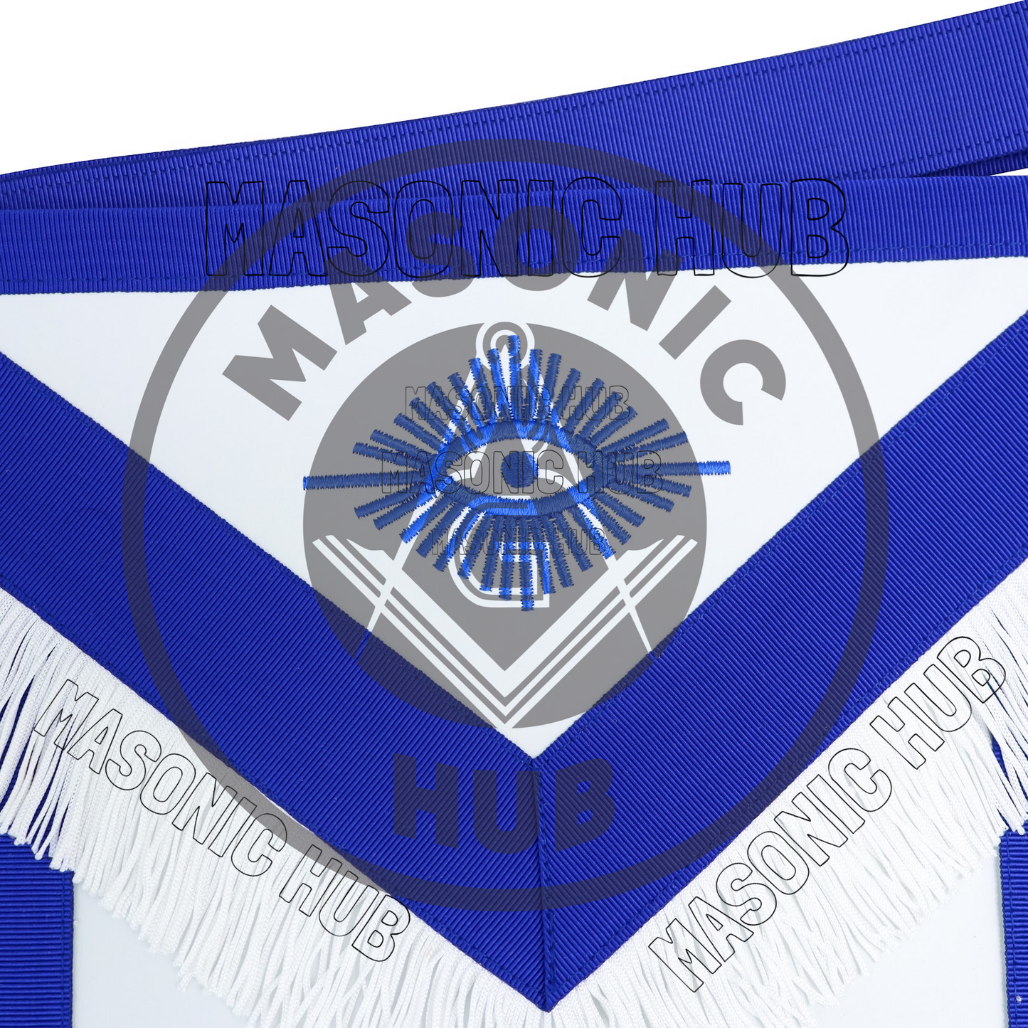 Masonic Past Master Apron – Embroidered with Metallic Silver Threads & Fringe