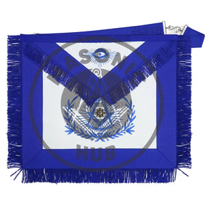 Past Master Masonic Regalia Apron with Wreath Faux Leather, Machine Embroidered Masonic Hub