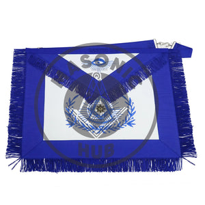 Past Master Masonic Regalia Apron with Wreath Faux Leather, Machine Embroidered Masonic Hub
