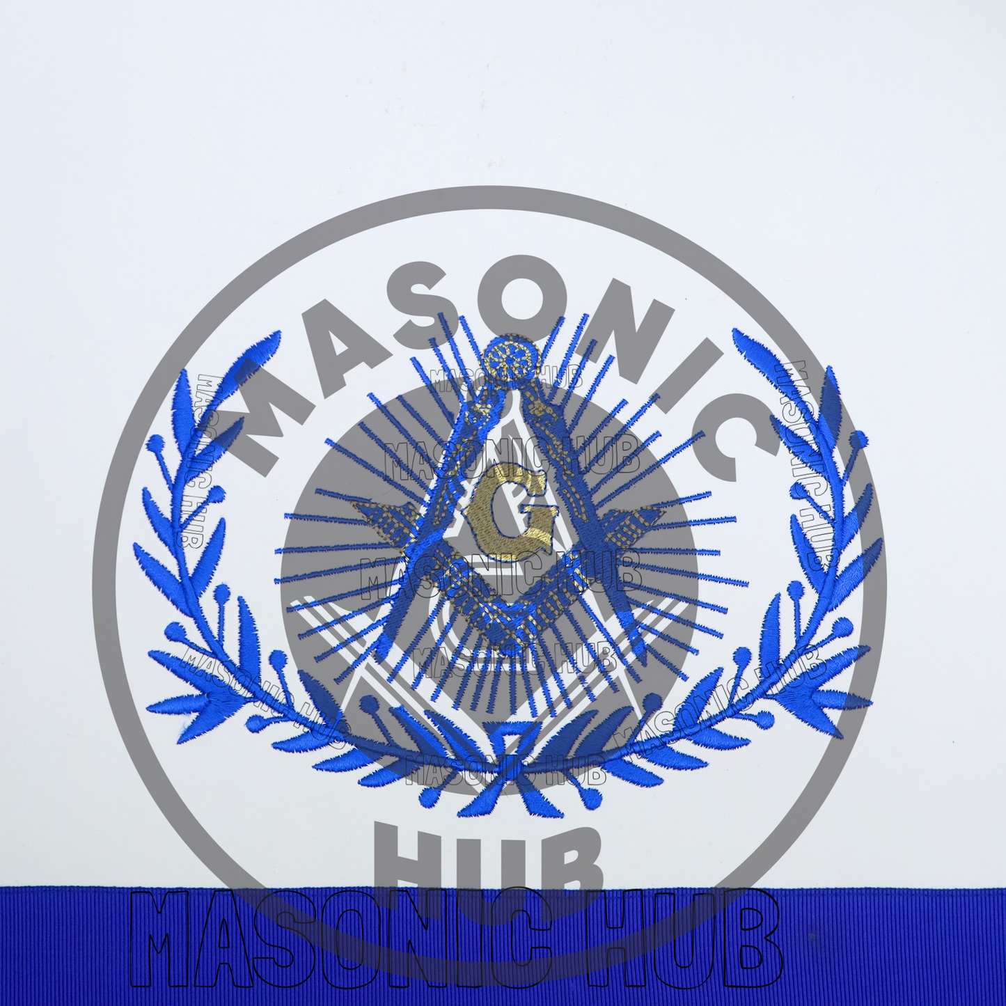Master Mason Masonic Regalia Apron with Wreath Faux Leather, Machine Embroidered