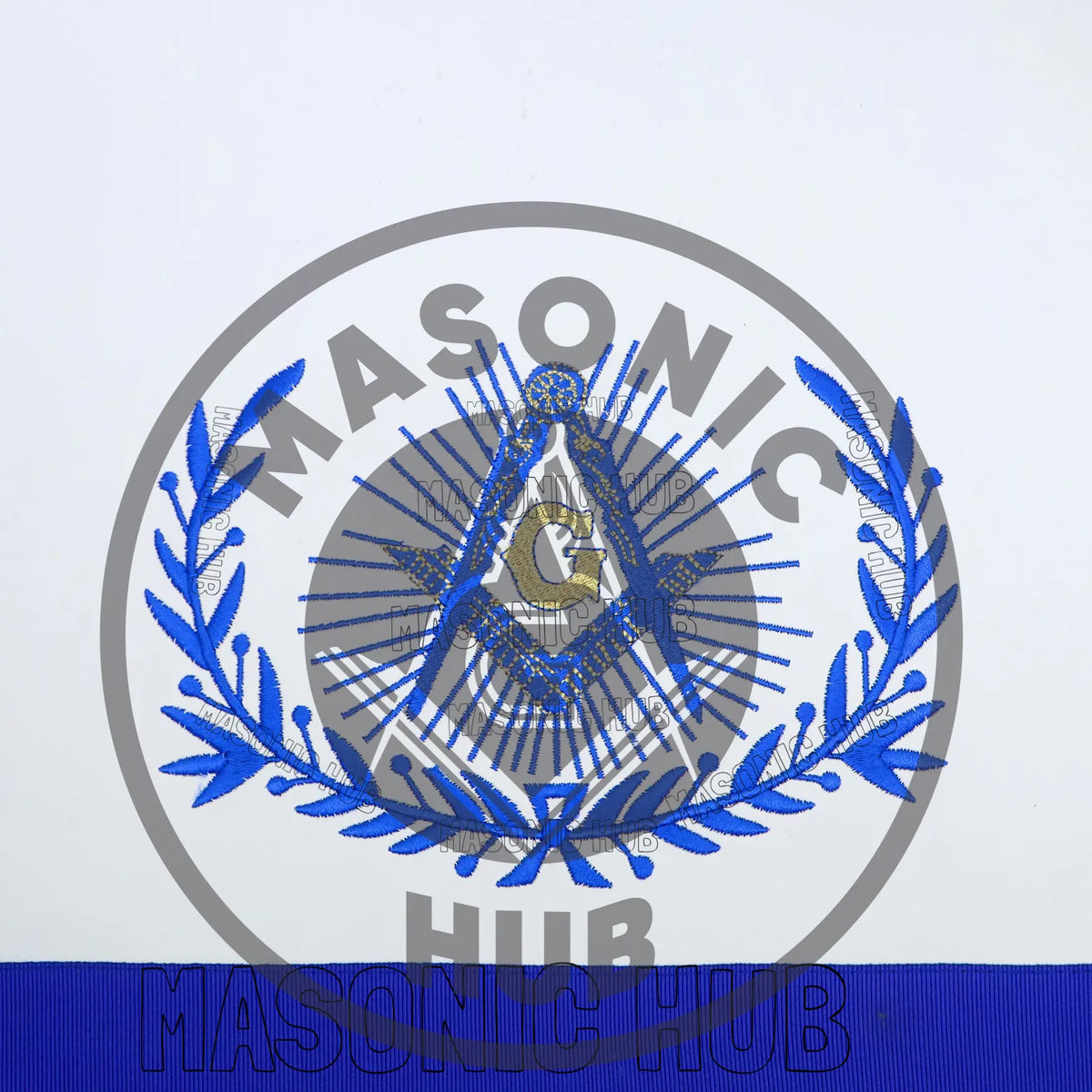 Master Mason Masonic Regalia Apron with Wreath Faux Leather, Machine Embroidered Masonic Hub
