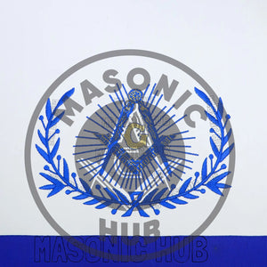 Master Mason Masonic Regalia Apron with Wreath Faux Leather, Machine Embroidered Masonic Hub