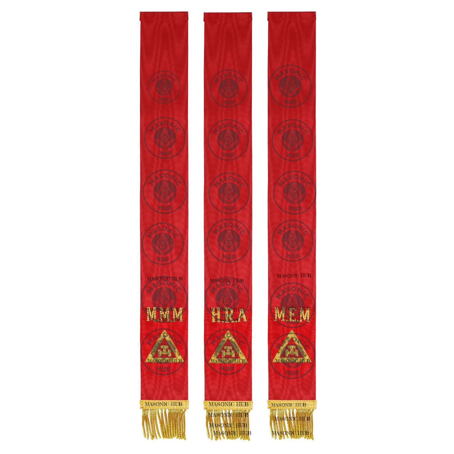 Freemason Bible Ribbon Markers – Royal Arch MMM RAM MEM Degrees Masonic Regalia