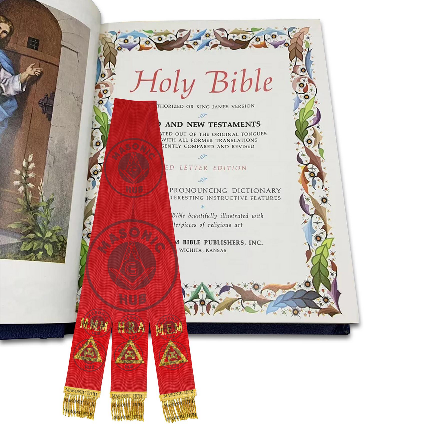 Freemason Bible Ribbon Markers – Royal Arch MMM RAM MEM Degrees Masonic Regalia