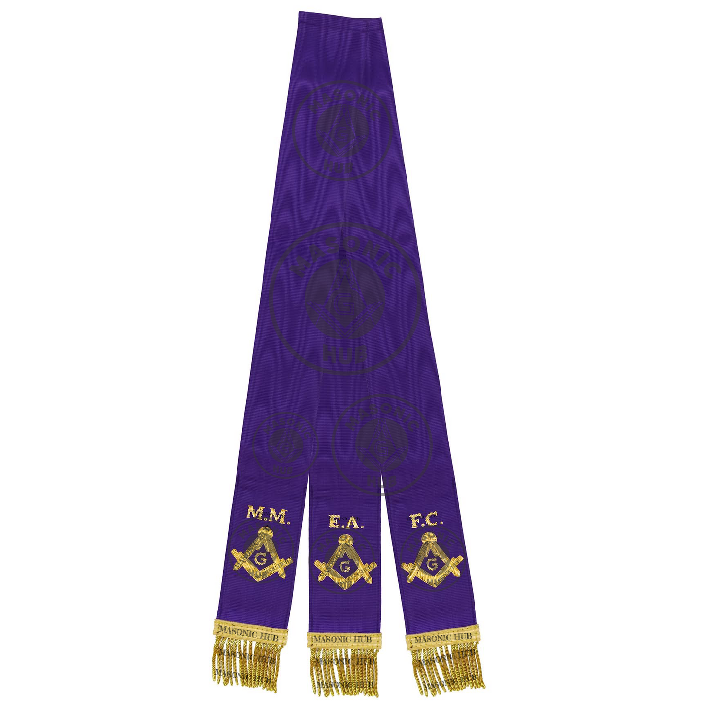 Masonic Bible Markers Hand Embroidered Purple Ribbon & Gold Bullion Threads