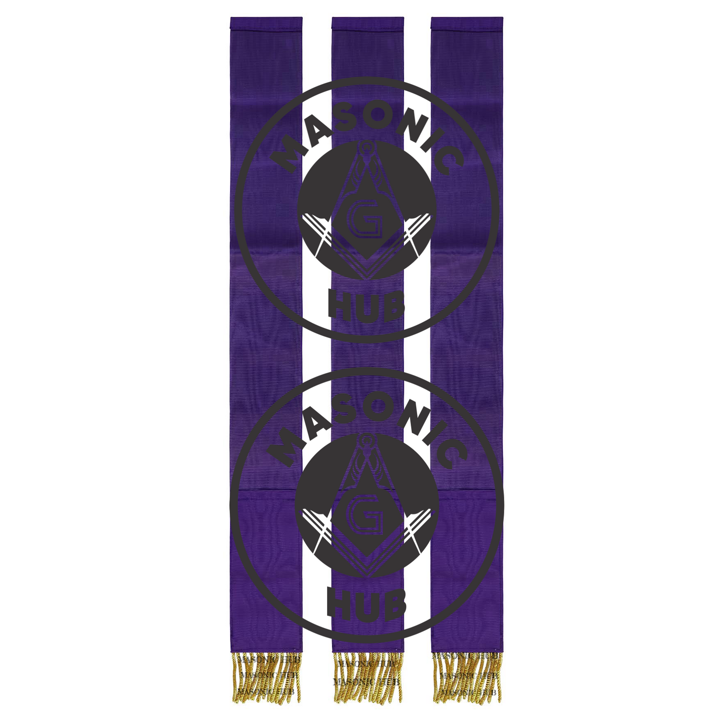 Masonic Bible Markers Hand Embroidered Purple Ribbon & Gold Bullion Threads
