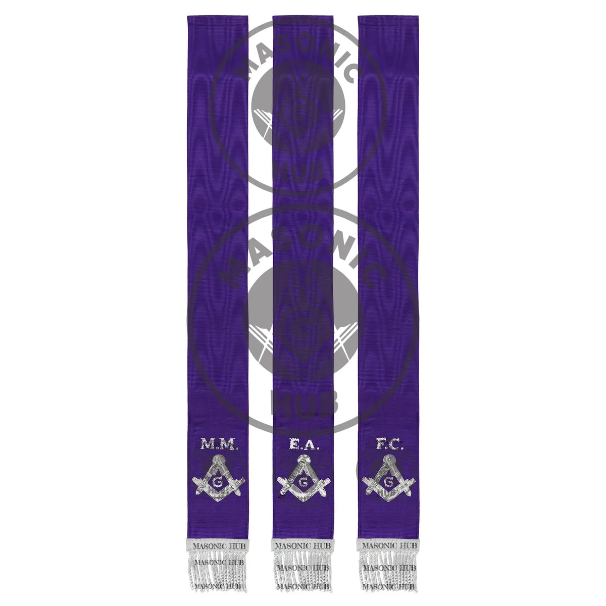 Masonic Bible Markers Hand Embroidered Purple Ribbon & Silver Bullion Threads Masonic Hub