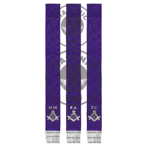 Masonic Bible Markers Hand Embroidered Purple Ribbon & Silver Bullion Threads Masonic Hub