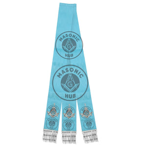 Freemason Light Blue Bible Marker Ribbons with Embroidered Square & Compass Masonic Hub