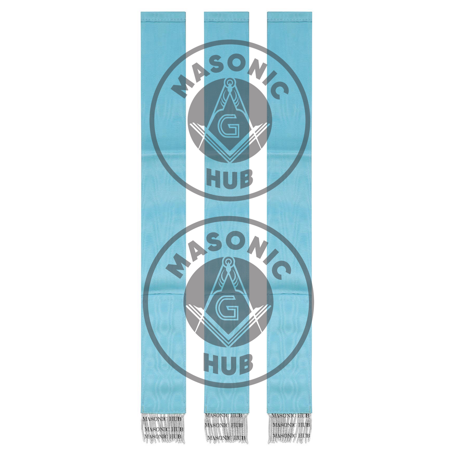 Freemason Light Blue Bible Marker Ribbons with Embroidered Square & Compass