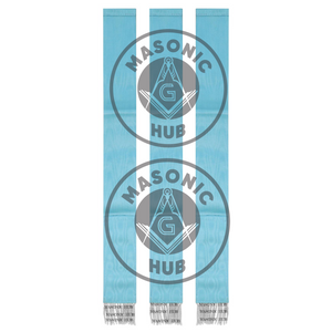 Freemason Light Blue Bible Marker Ribbons with Embroidered Square & Compass Masonic Hub