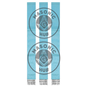 Freemason Light Blue Bible Marker Ribbons with Embroidered Square & Compass Masonic Hub
